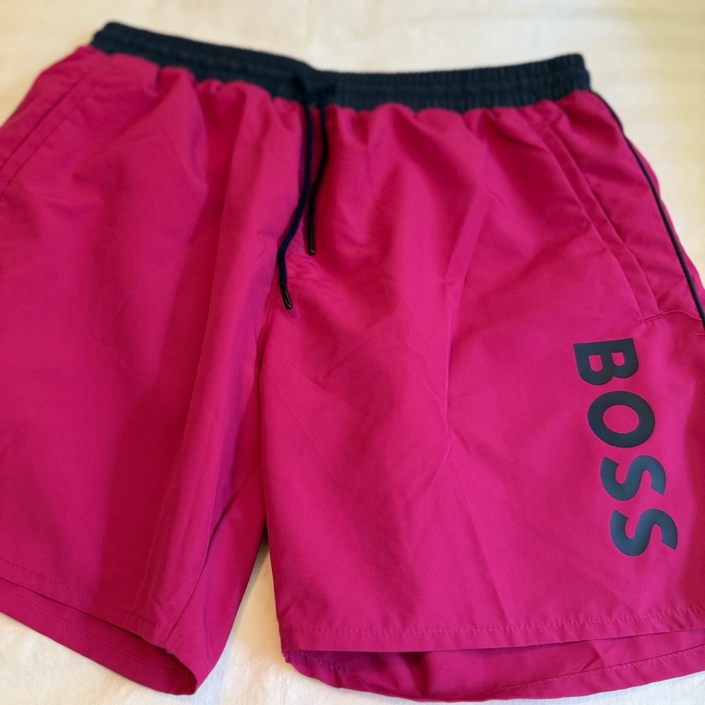 BOSS Men's Athletic Shorts in Vibrant Pink